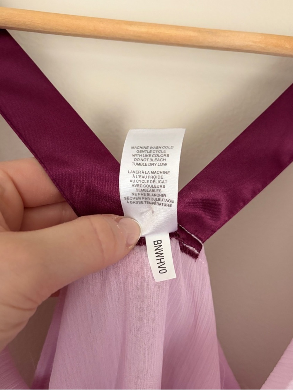 Y2K semi sheer purple cowl neck going out top with satin straps - Picture 7 of 9